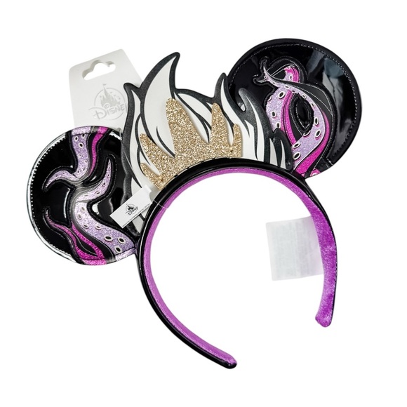 New Disney Ears Ursula Little Mermaid Black Purple Gold Glitter Headband main image 8